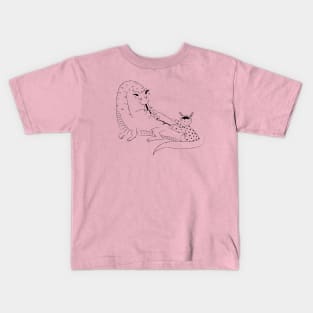 A Girl and Her Dragon - Cute Illustration Kids T-Shirt